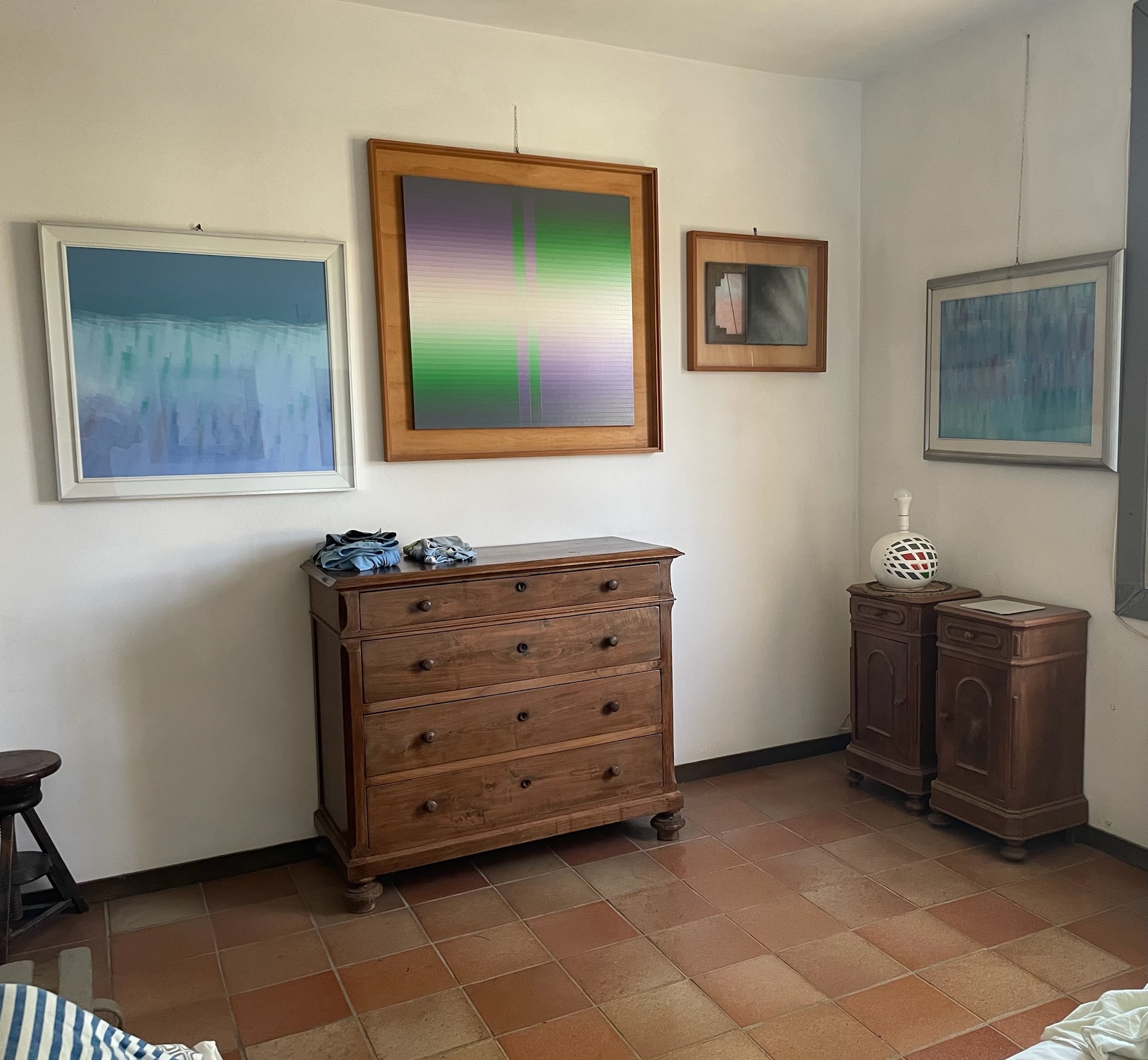 Montico House 36 - Blue room - cool-toned landscape paintings