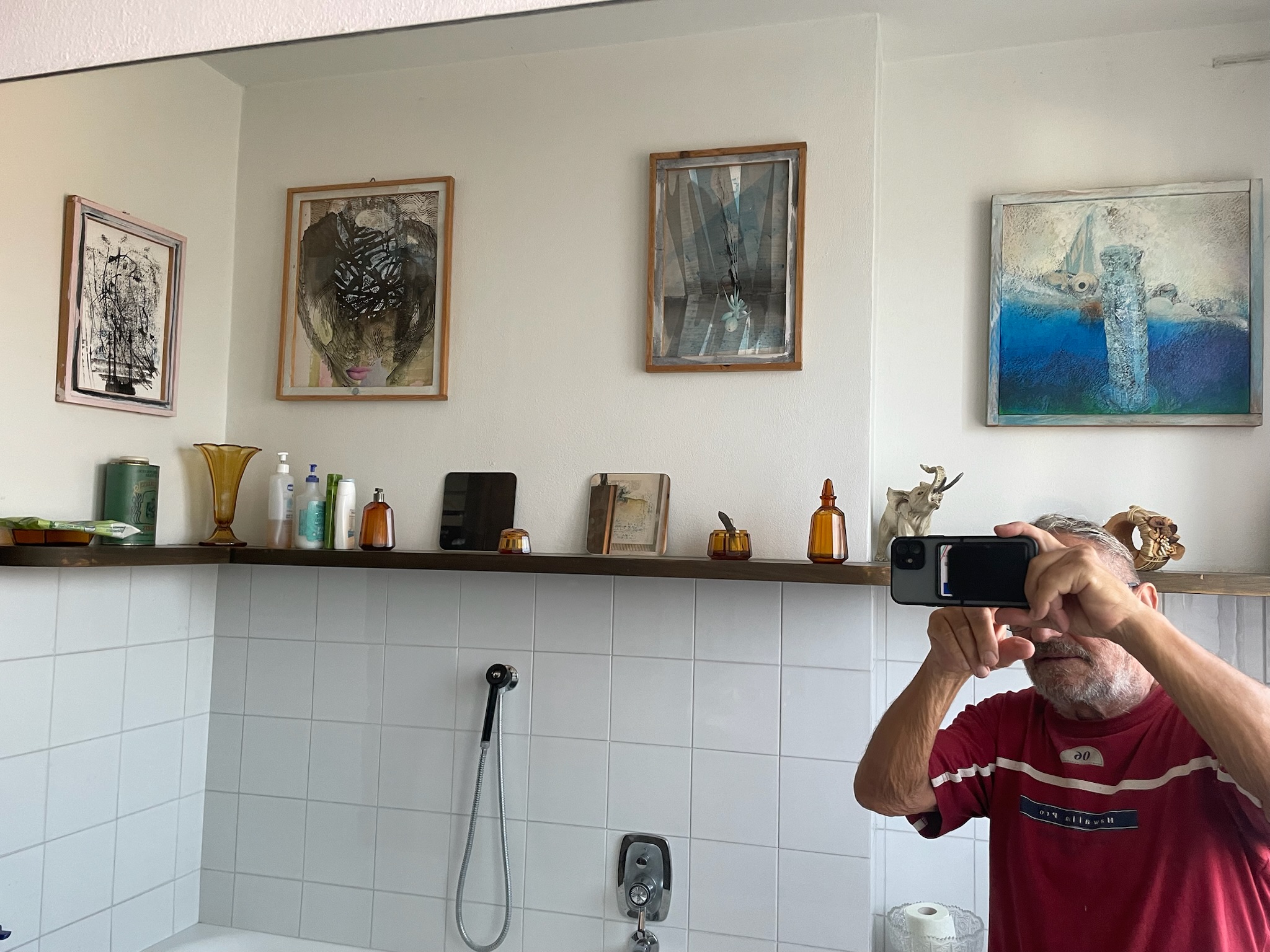 Montico House 58 - Studio shelf - small paintings and objects